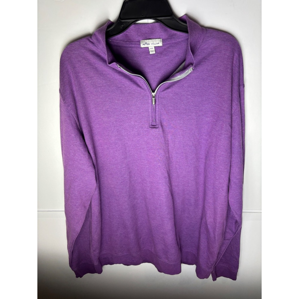 Peter Millar Mens XXL Purple Quarter Zip Pullover Cotton‎ Modal MF21K40